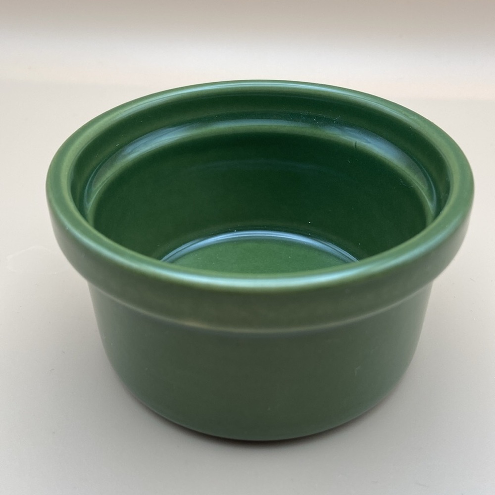 Emile Henry Deep Green ramekin or small bowl. Made in France.